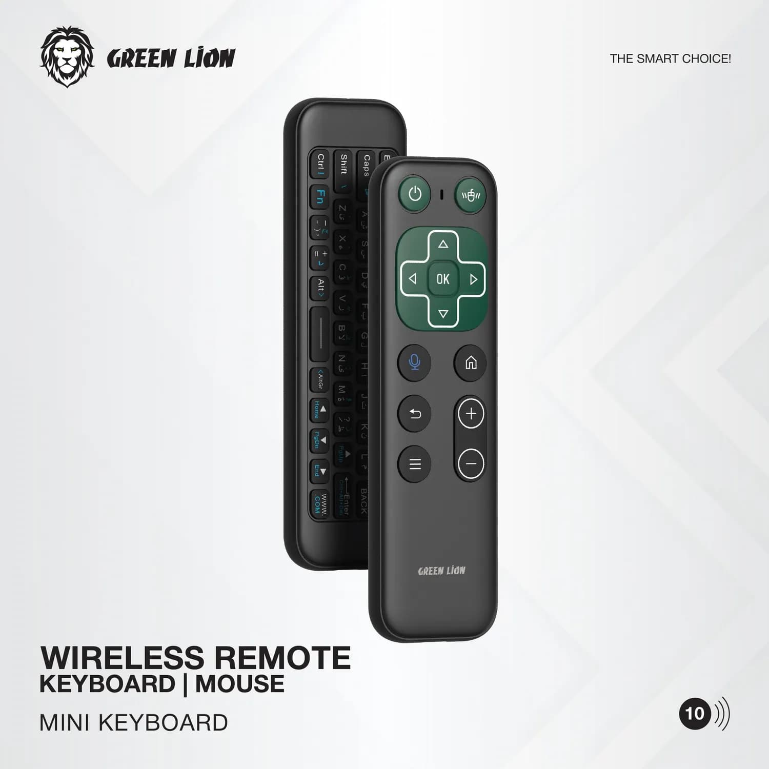 Green Lion Wireless Remote - Air Mouse, Voice Assistant, Black 3