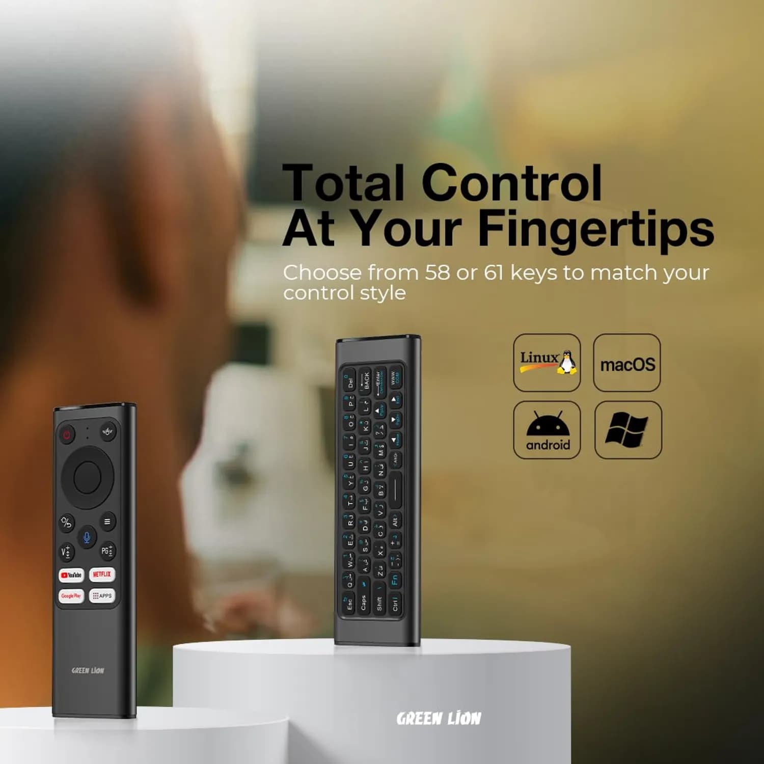 Green Lion Wireless Pro Remote - Mini Keyboard, Rechargeable 2