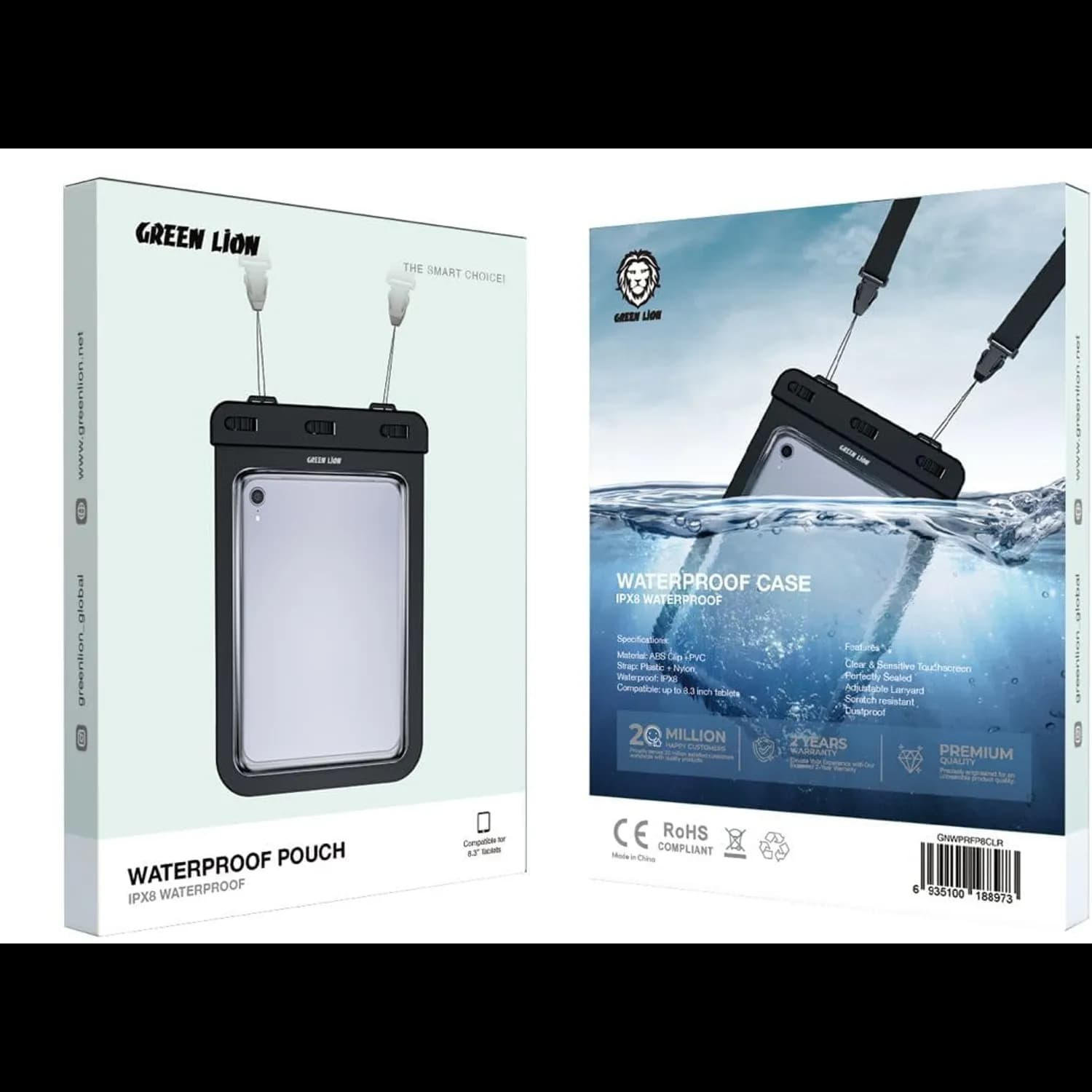 Green Lion Waterproof Pouch - IPX8, Clear 3