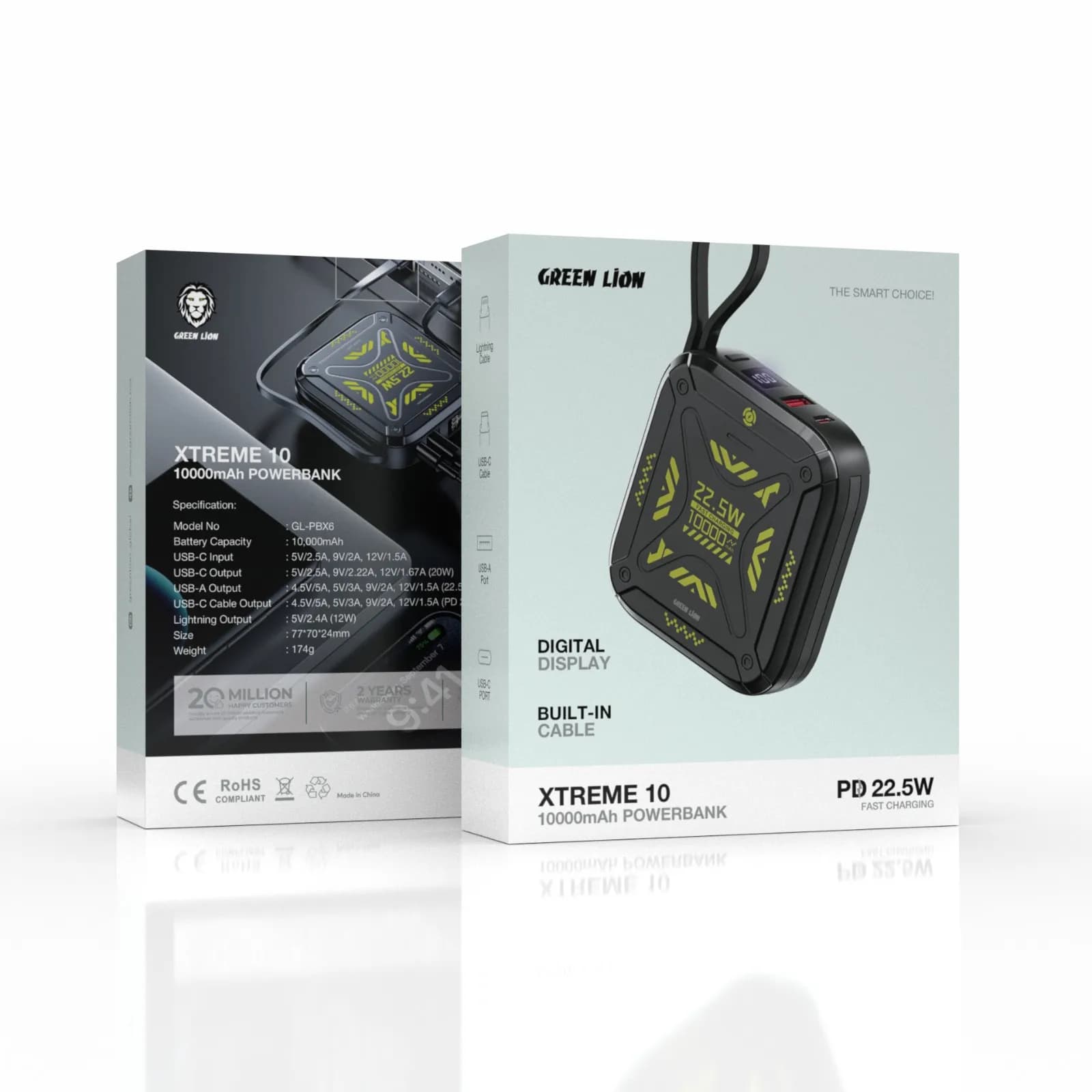 GREEN LION Power Bank Xtreme 10 - 10000mAh 22.5W PD, Black 1 GREEN LION Power Bank Xtreme 10 - 10000mAh 22.5W PD, Black 1