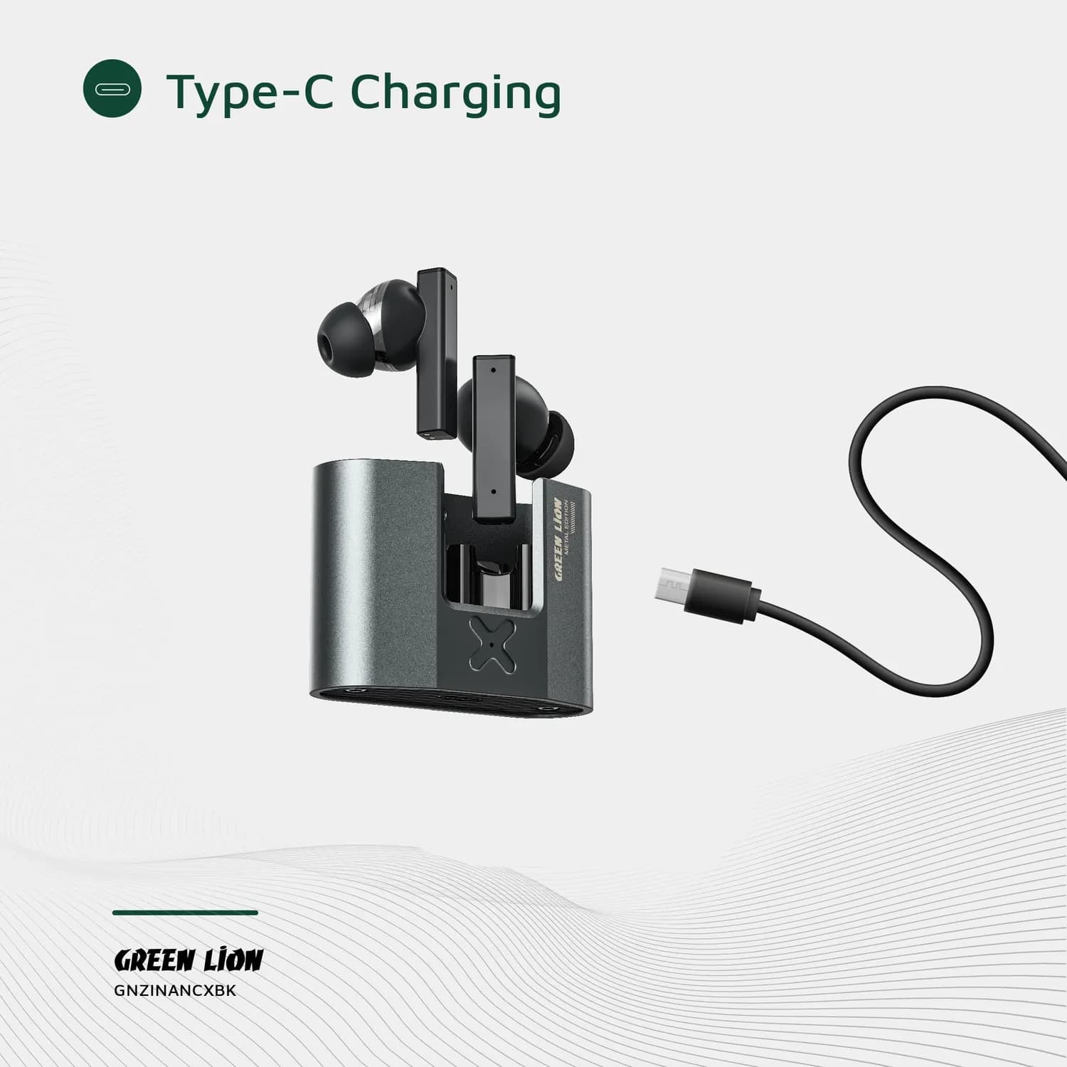 Green Lion Earbuds ZINC X Metal - ANC, Black 3