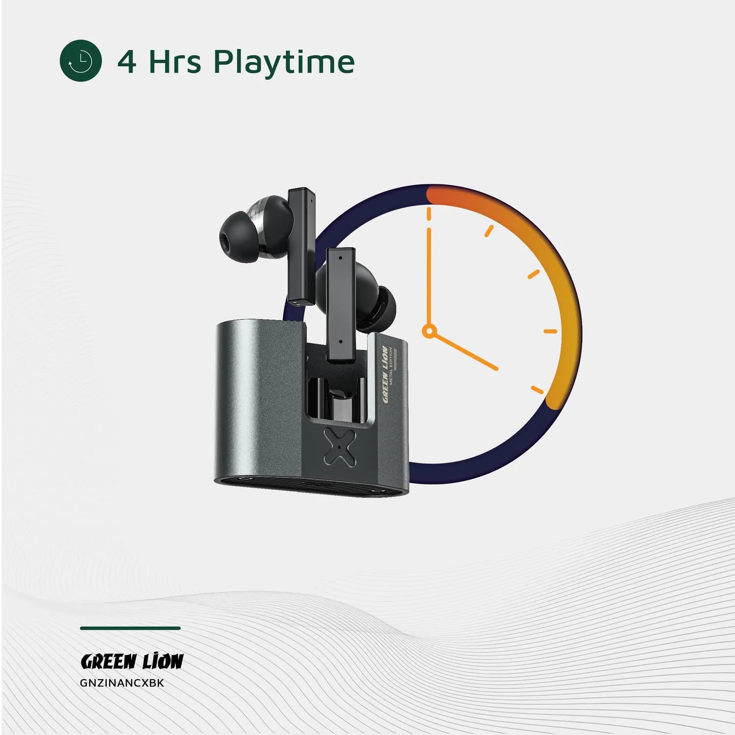 Green Lion Earbuds ZINC X Metal - ANC, Black 4