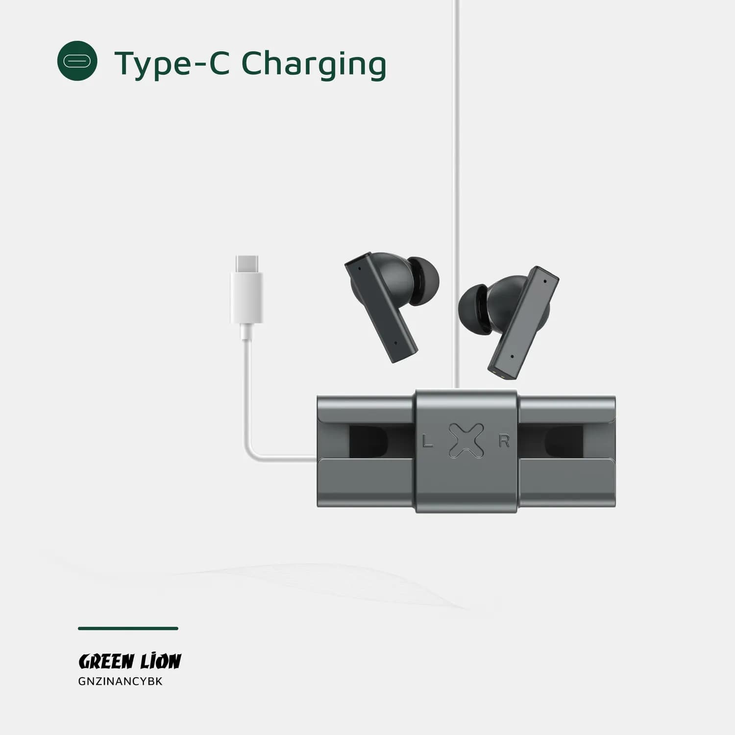 Green Lion Earbuds ZINC Y - ANC, Aluminum Case, Black 4