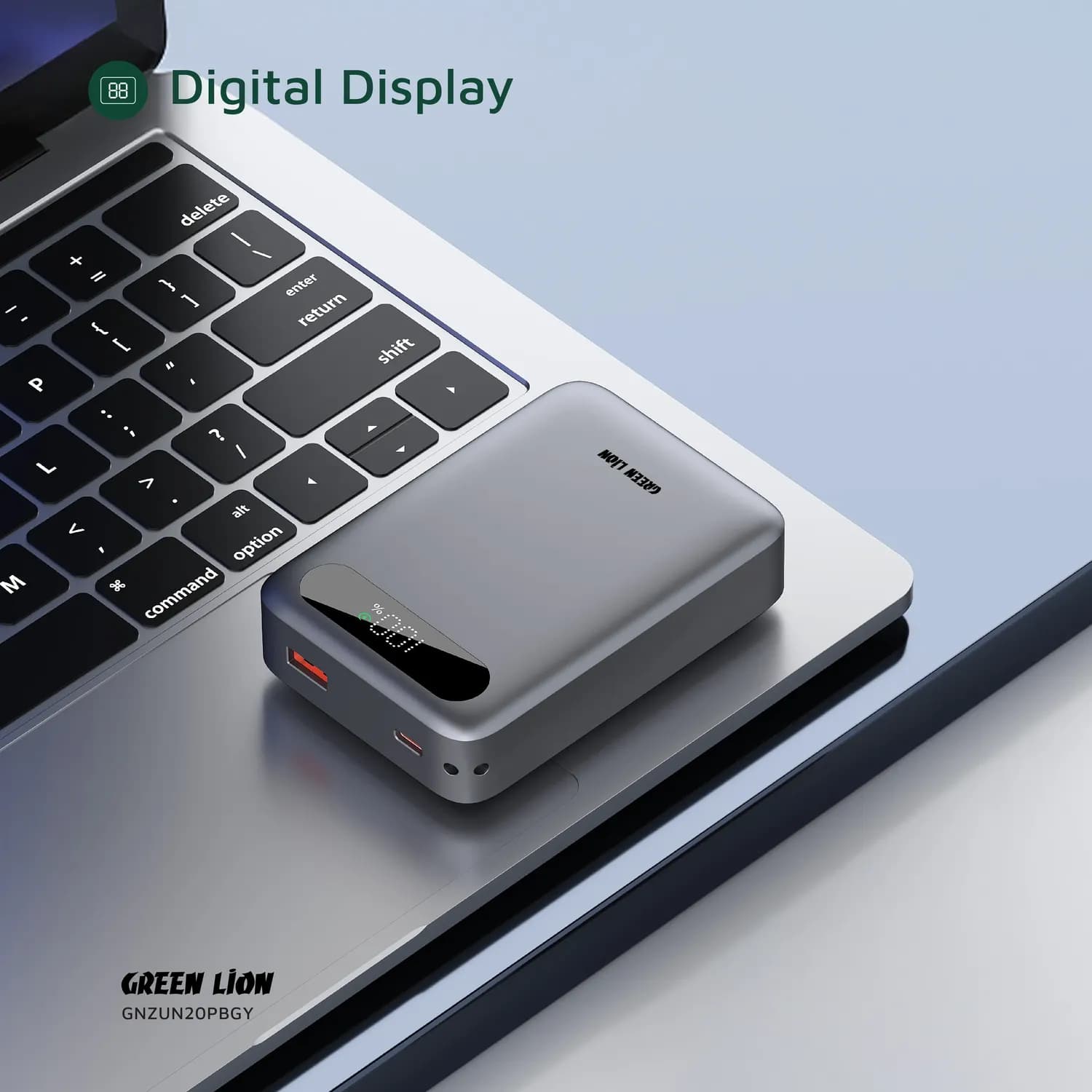 Green Lion Power Bank Zuno - 20000mAh PD 20W, Gray 3
