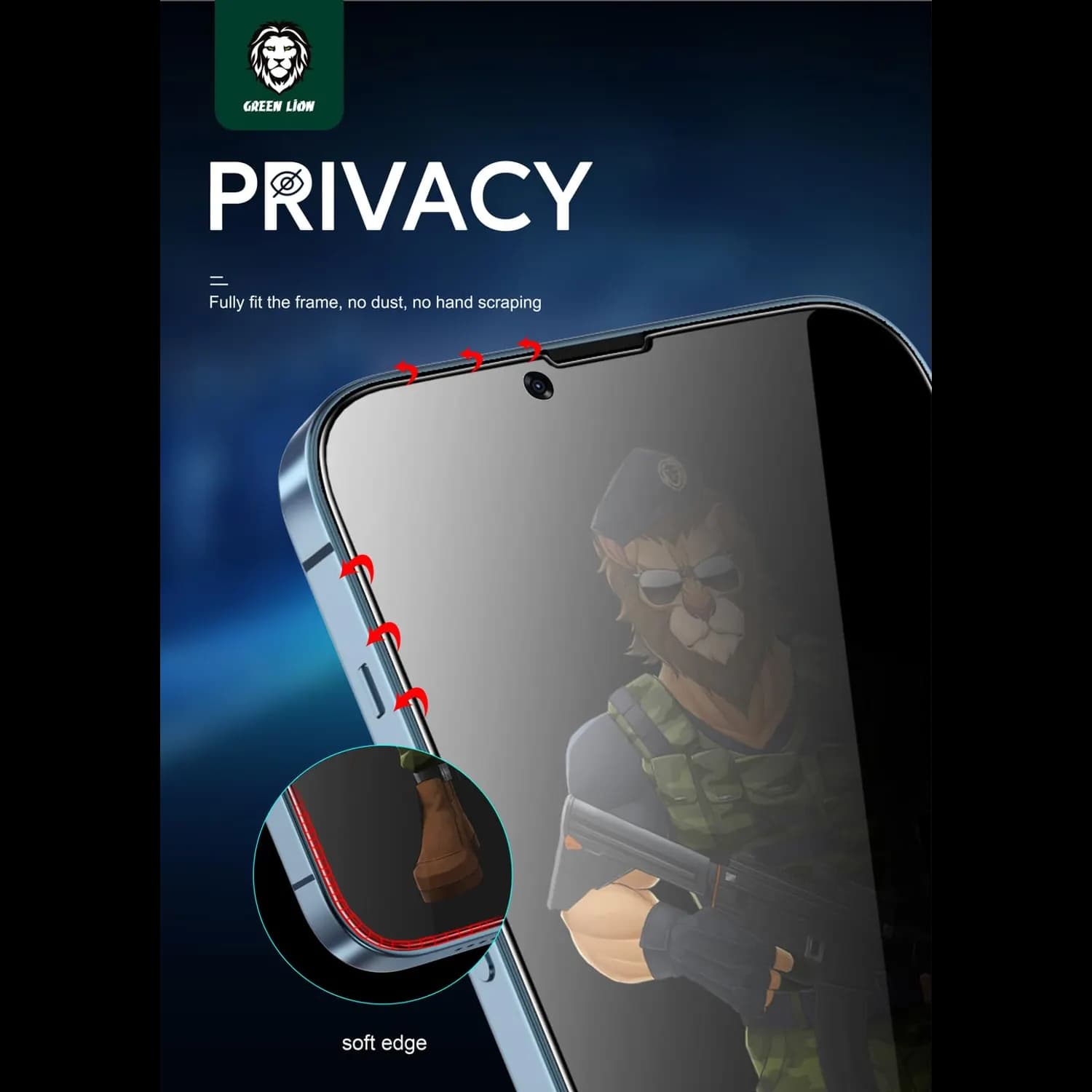 Green Lion Screen Protector iPhone 11 - 3D Full Curved Privacy Glass 4