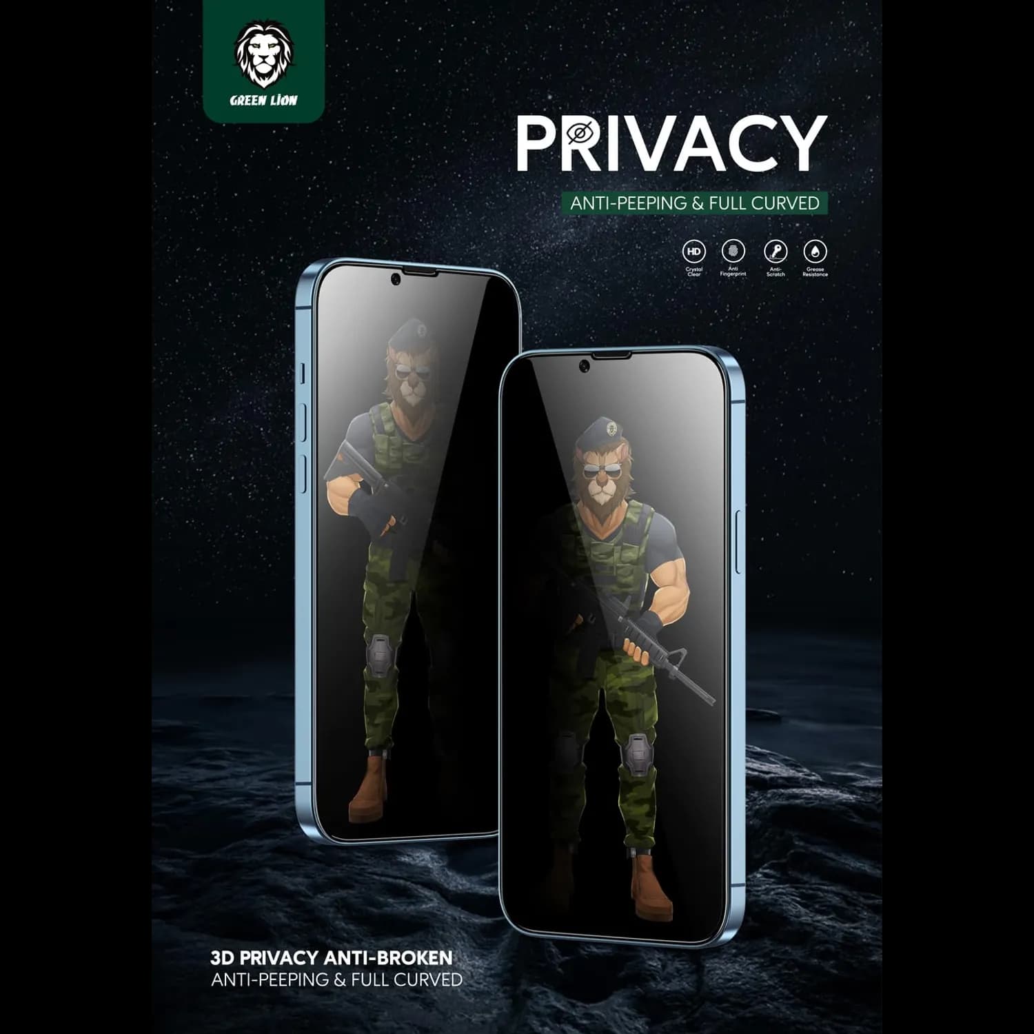 Green Lion Screen Protector iPhone 11 - 3D Full Curved Privacy Glass 5
