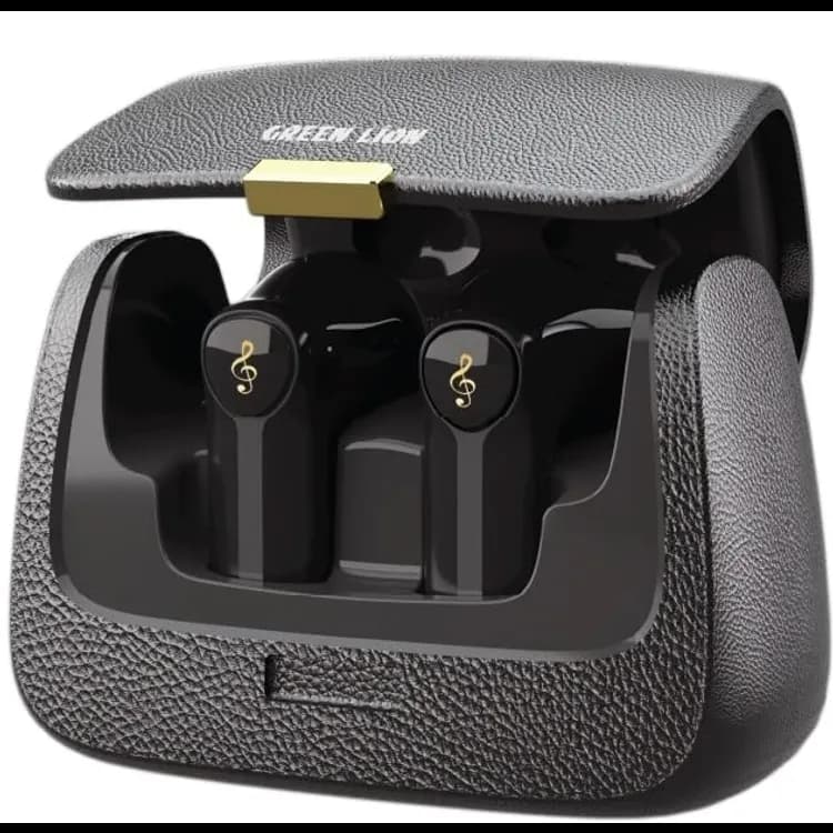 Green Lion True Wireless Earbuds GNQUEENSTWSBK - ANC, Black — Green 1 Green Lion True Wireless Earbuds GNQUEENSTWSBK - ANC, Black — Green 1