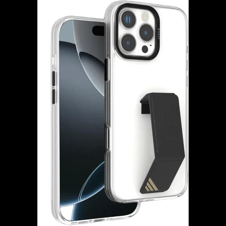 Levelo Grip Case iPhone 16 Pro Max - Leather Grip, Black — Black