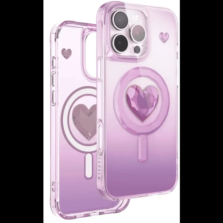 Levelo Hearts Silicone Case iPhone 16 Pro — Pink