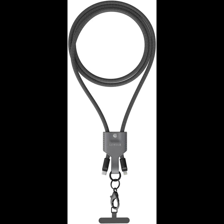 Levelo Crafted for Performance,Built to Carry Tugo Type-C TO Lightning 30W Lanyard Cable — Gray