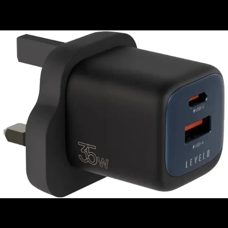Levelo Vero GaN Double Port Adapter 35W — Black