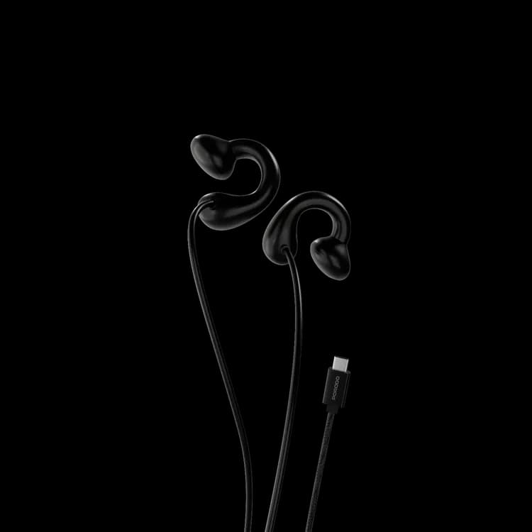 Porodo Earphones Voxes PDFM3346CWH - Clip-On Wired, White — Black 1 Porodo Earphones Voxes PDFM3346CWH - Clip-On Wired, White — Black 1