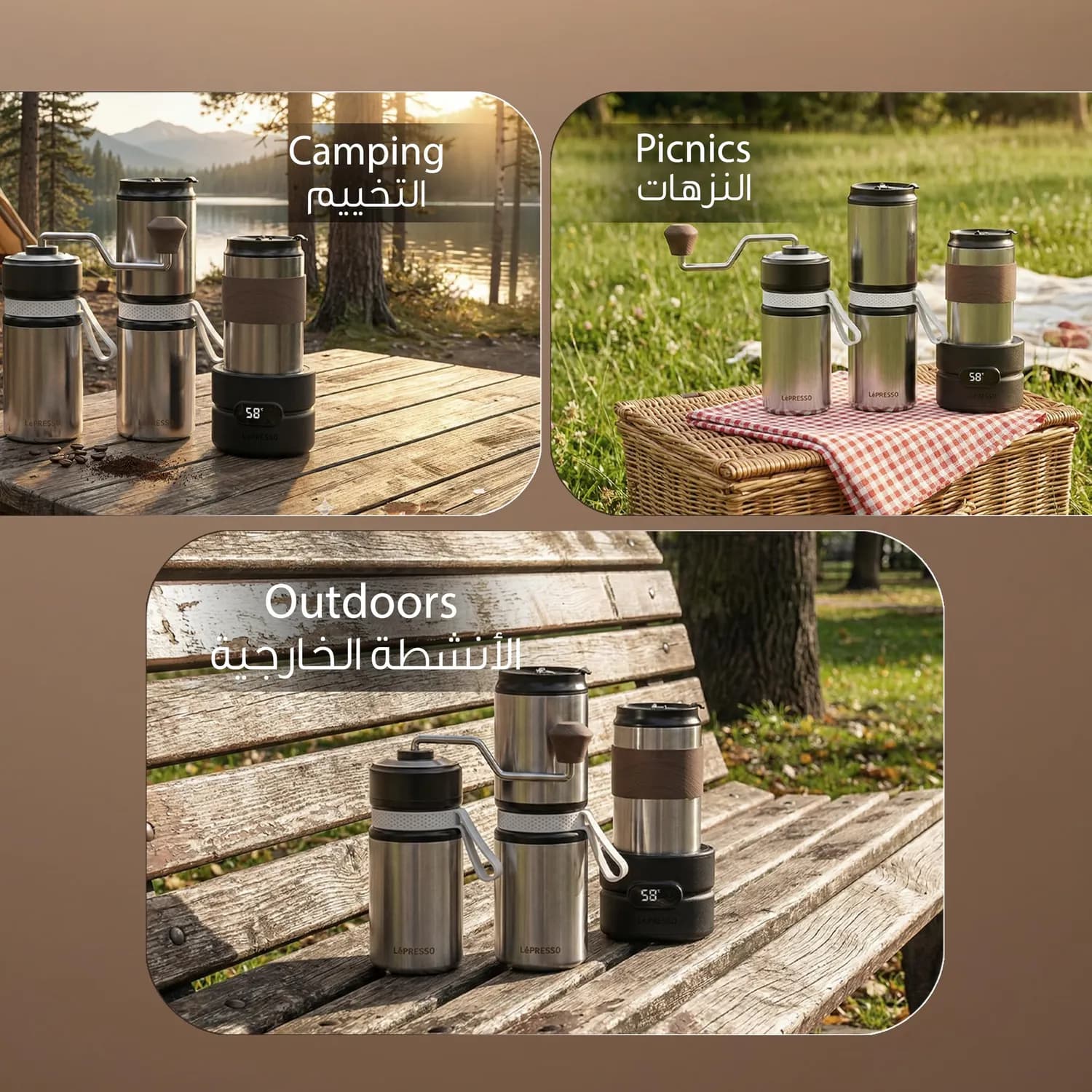 LePresso Coffee Set 4-in-1 - Outdoor, Silver 5