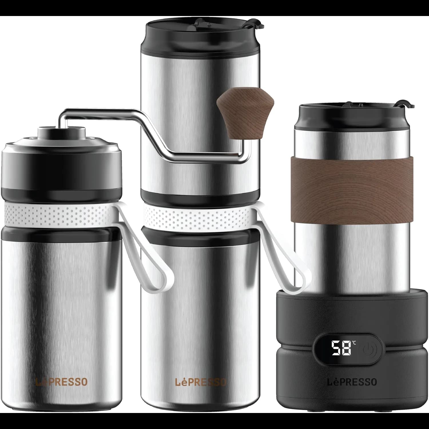 LePresso Coffee Set 4-in-1 - Outdoor, Silver 1 LePresso Coffee Set 4-in-1 - Outdoor, Silver 1