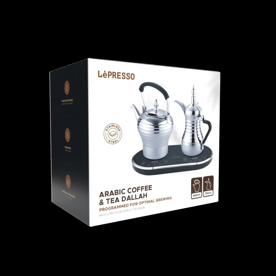 LePresso Arabic Coffee & Tea Maker LPARCTMSL - 800ml+750ml, Silver — Silver 3