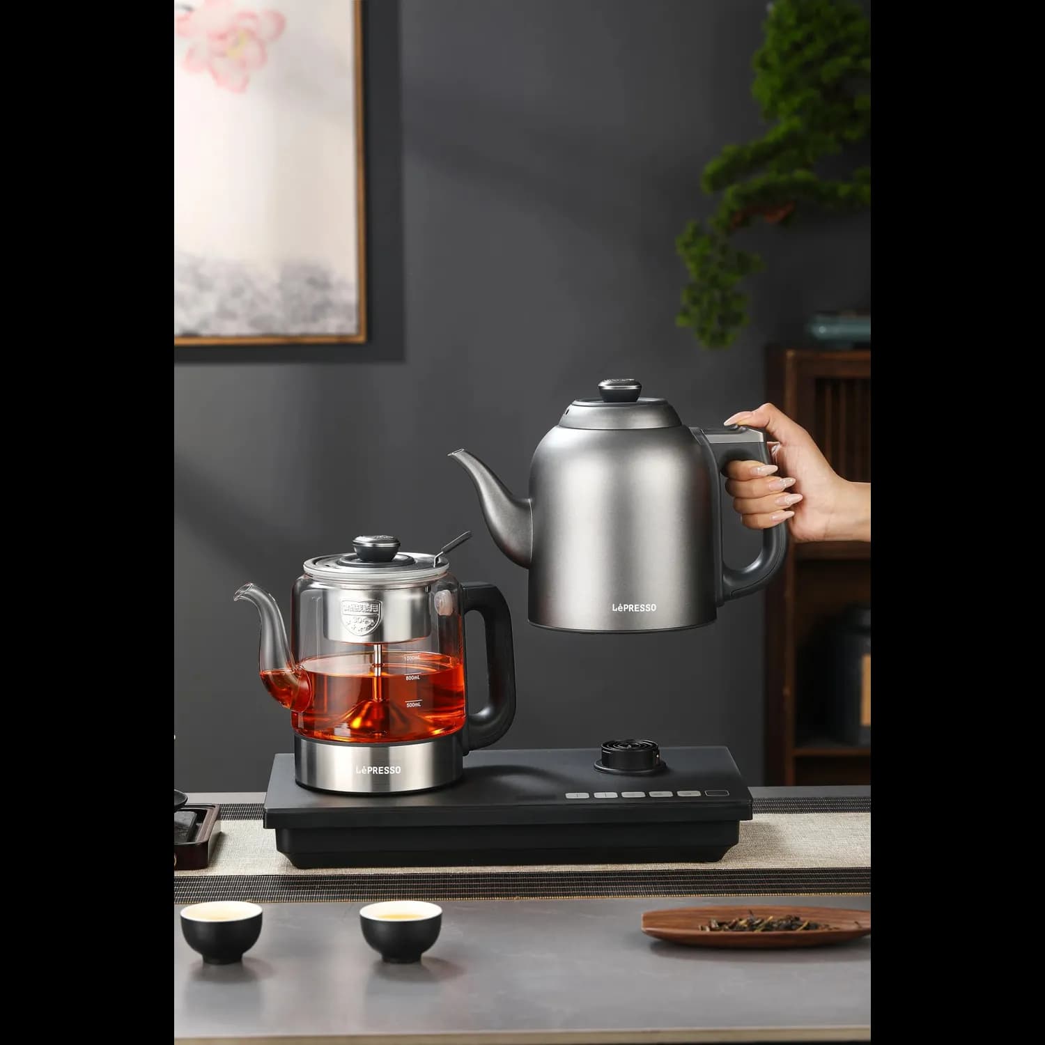 LePresso Tea Brewer and Kettle AuraBrew - 1200ml, Graphite Grey 2