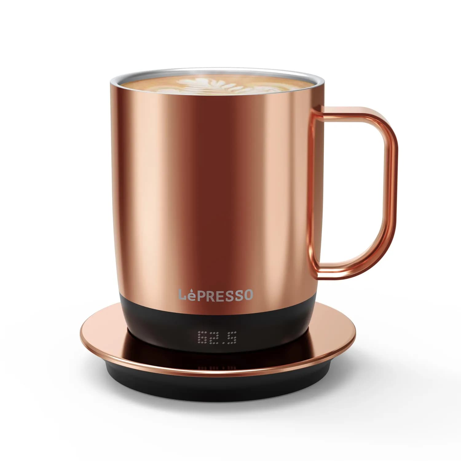 LePresso Smart Ceramic Mug AURELIO - Temperature Control, Rose Gold — Silver 2