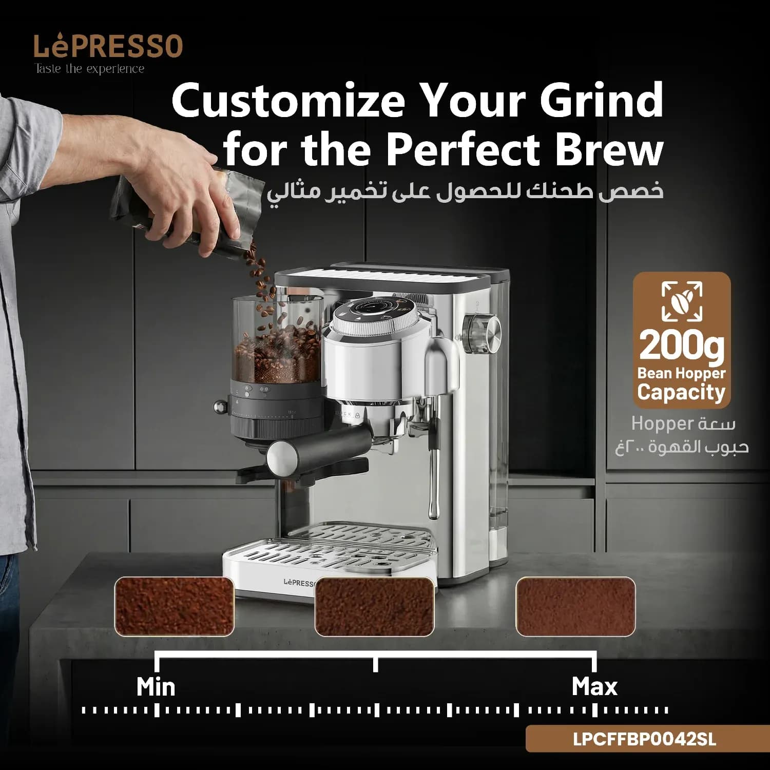 LePRESSO Coffee Machine ILBURRONE - 20 Bar Pump, Silver 2