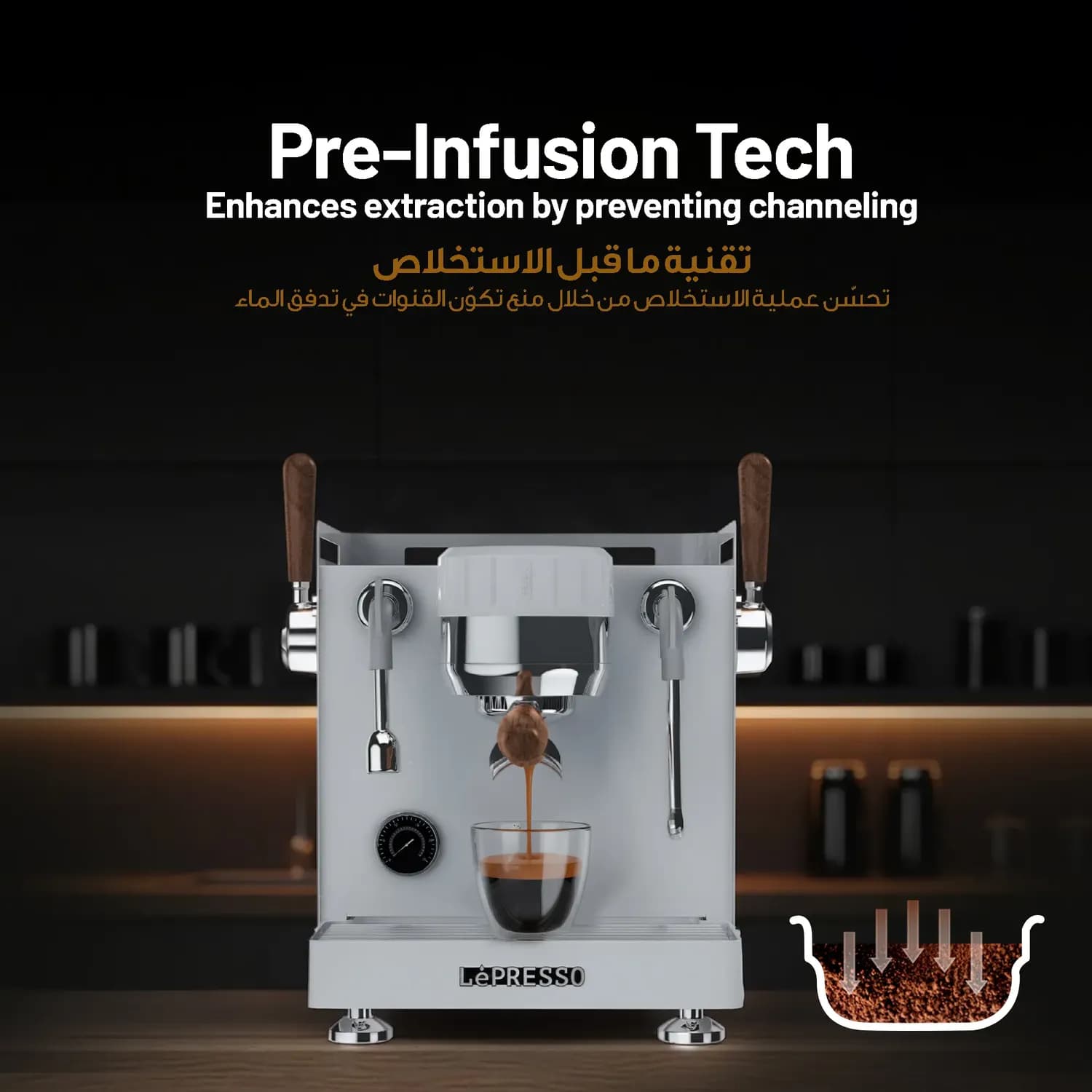 LePresso Coffee Machine - Triple Boiler, Dual 15Bar, Bellissimo 5