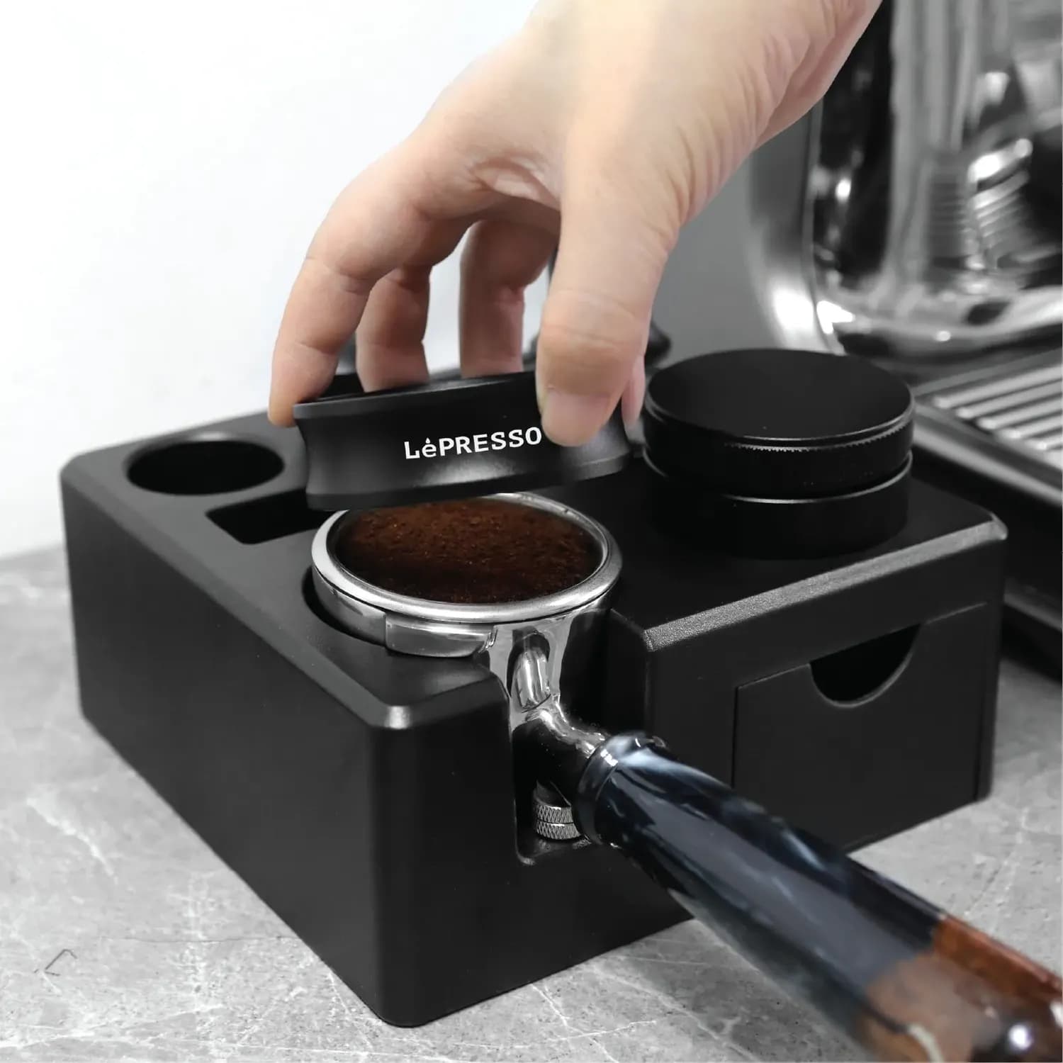 LePresso Coffee Dosing Ring - 58mm Magnetic, Black 2