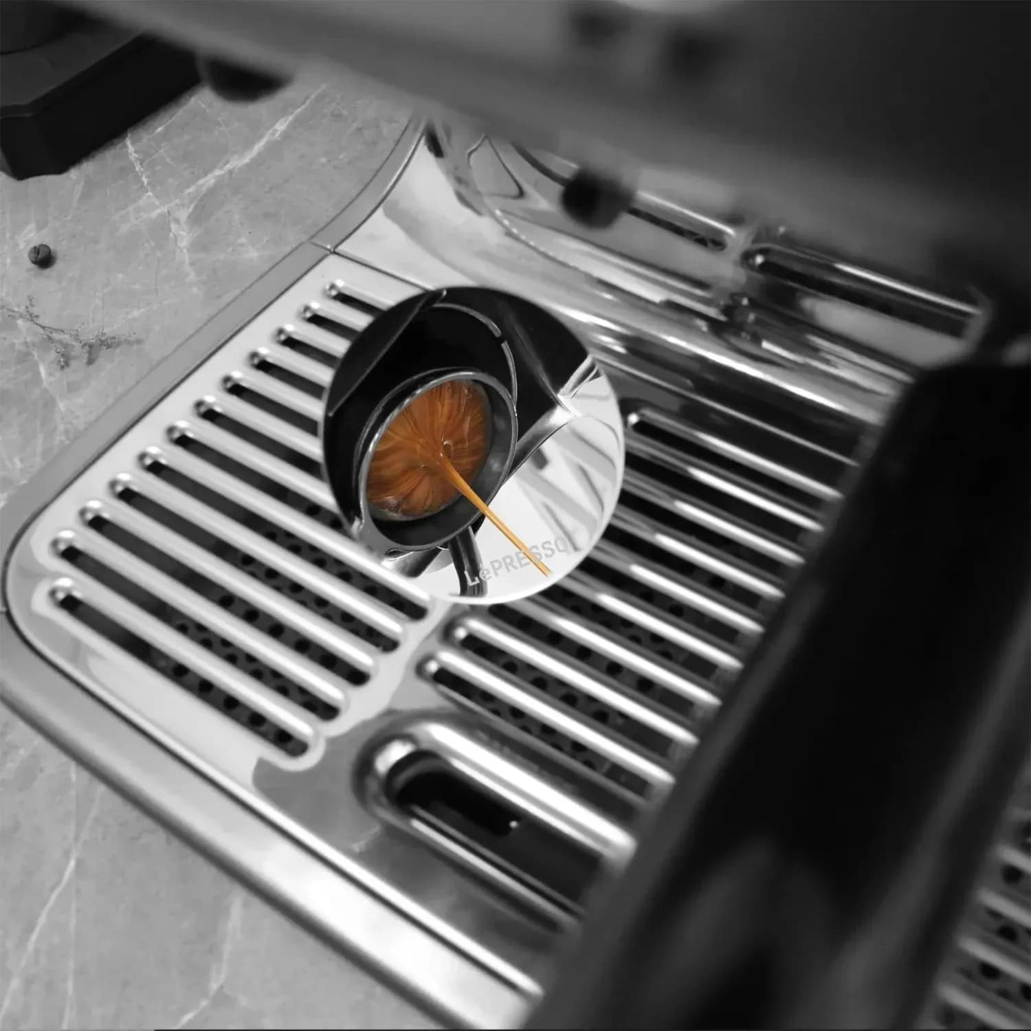 Lepresso Espresso Shot Mirror - Stainless Steel, Black 2