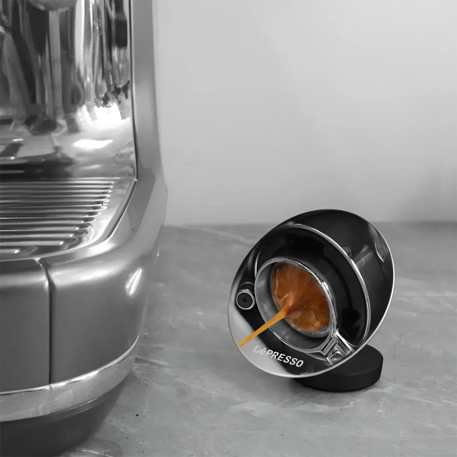 Lepresso Espresso Shot Mirror - Stainless Steel, Black 3