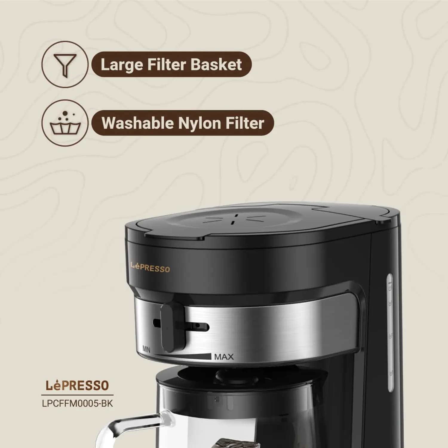 LePresso Cold Brew Coffee Maker - 2.5L, Adjustable Strength, Black 3