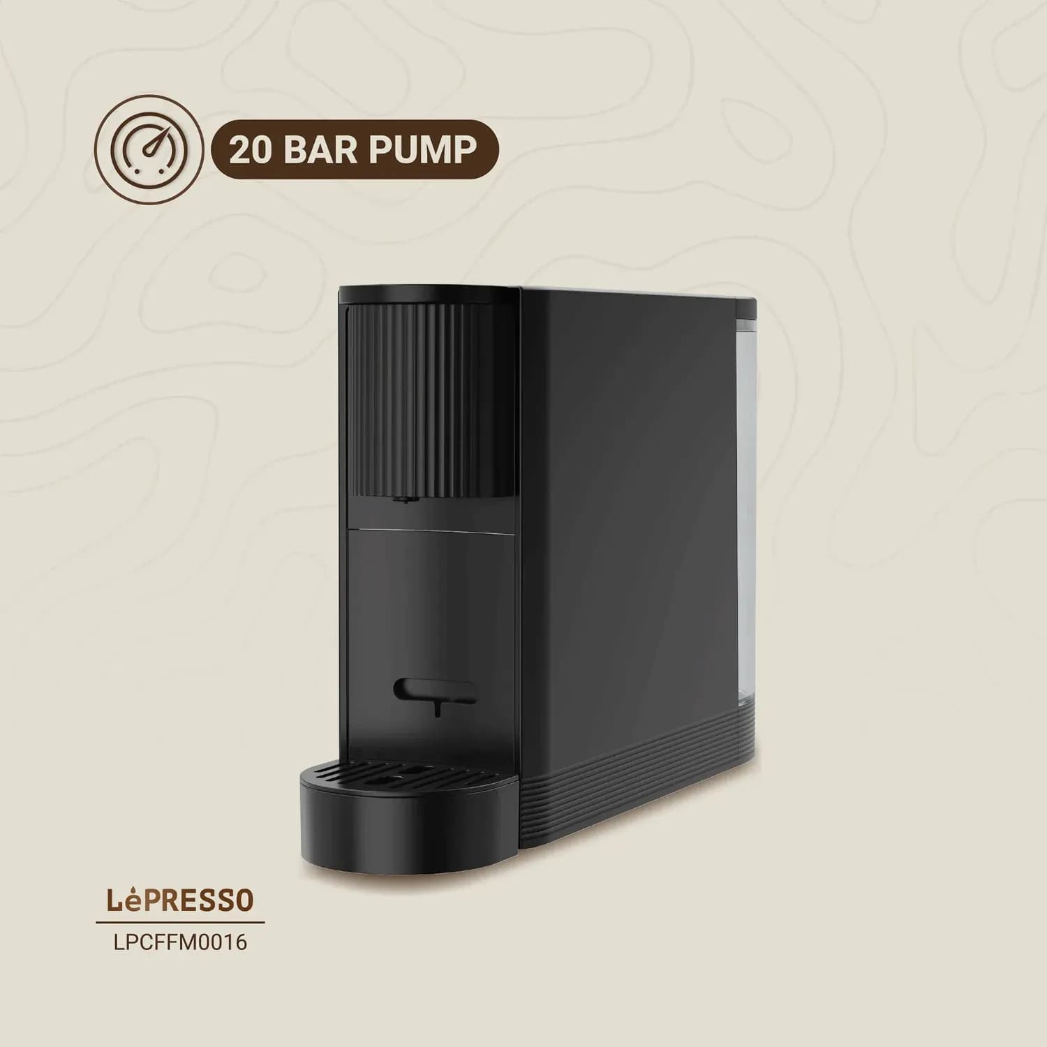 LePresso Coffee Machine - 20Bar Pump, 500mL, Black 2