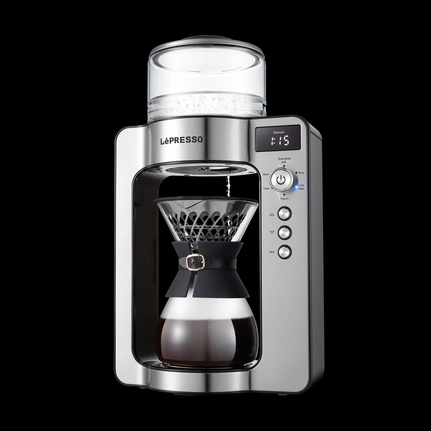 LePresso Automatic Pour Over Brewer - 1L Tank, Silver 1 LePresso Automatic Pour Over Brewer - 1L Tank, Silver 1