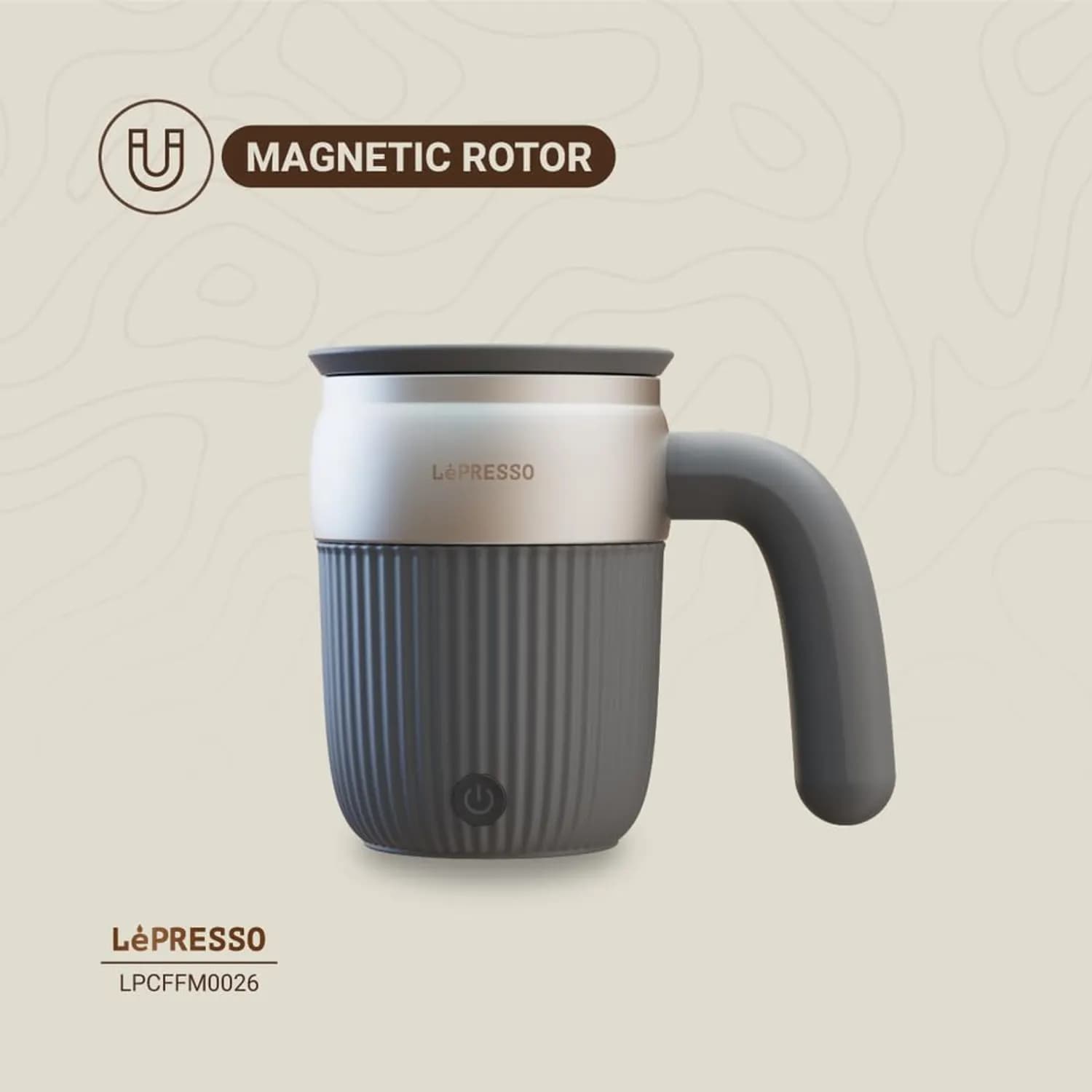 LePresso Stirring Mug - Rechargeable, 450ml Grey 4