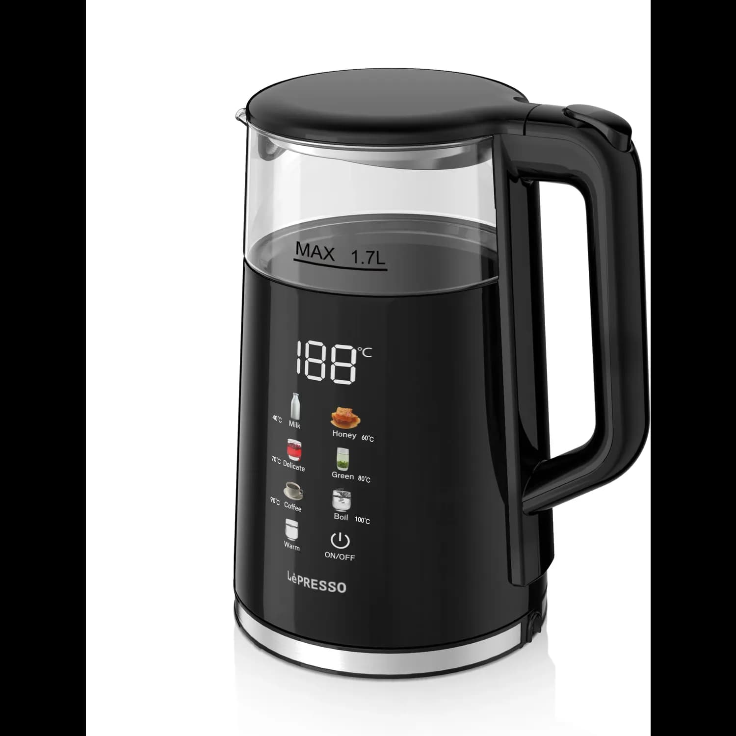 LePresso Electric Kettle - 1.7L, 2200W, Black 3