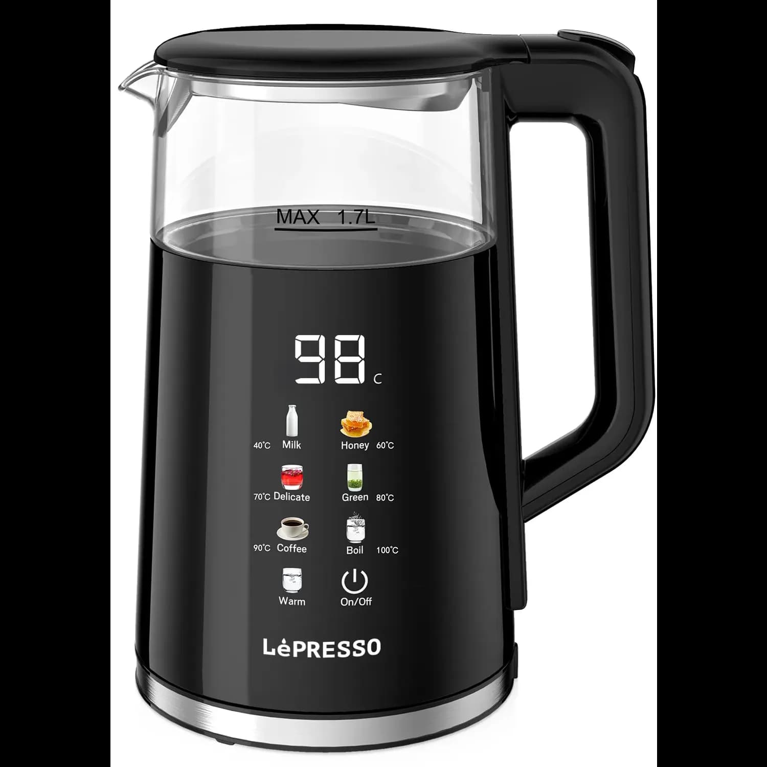 LePresso Electric Kettle - 1.7L, 2200W, Black 1 LePresso Electric Kettle - 1.7L, 2200W, Black 1