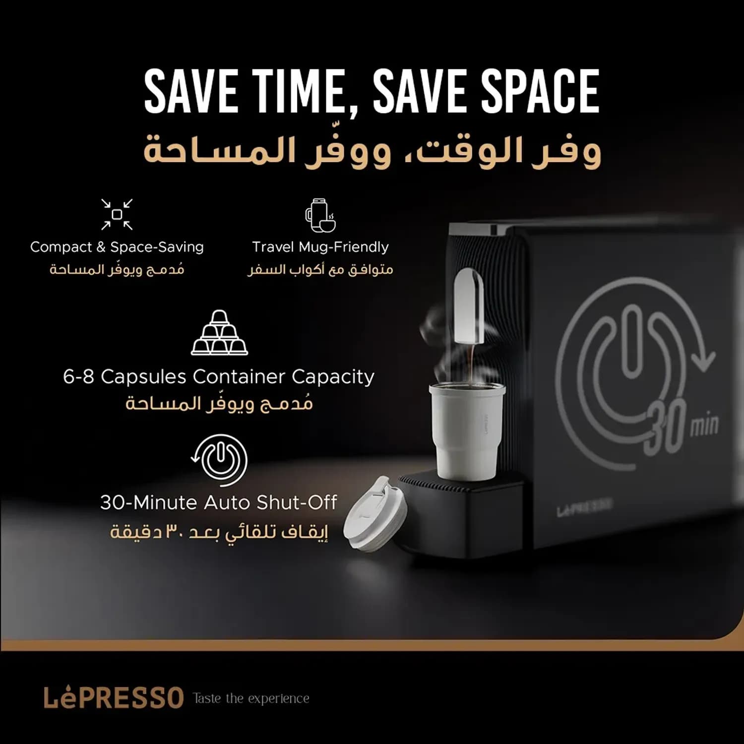 Lepresso Espresso Machine Baristo - Nespresso Compatible, White — Black 4