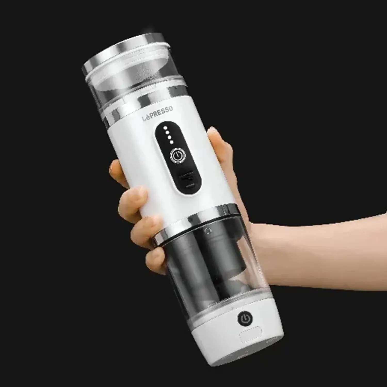 Lepresso Portabrew 4 in 1 Portable Coffee Machine with Milk Frother - White — White 2