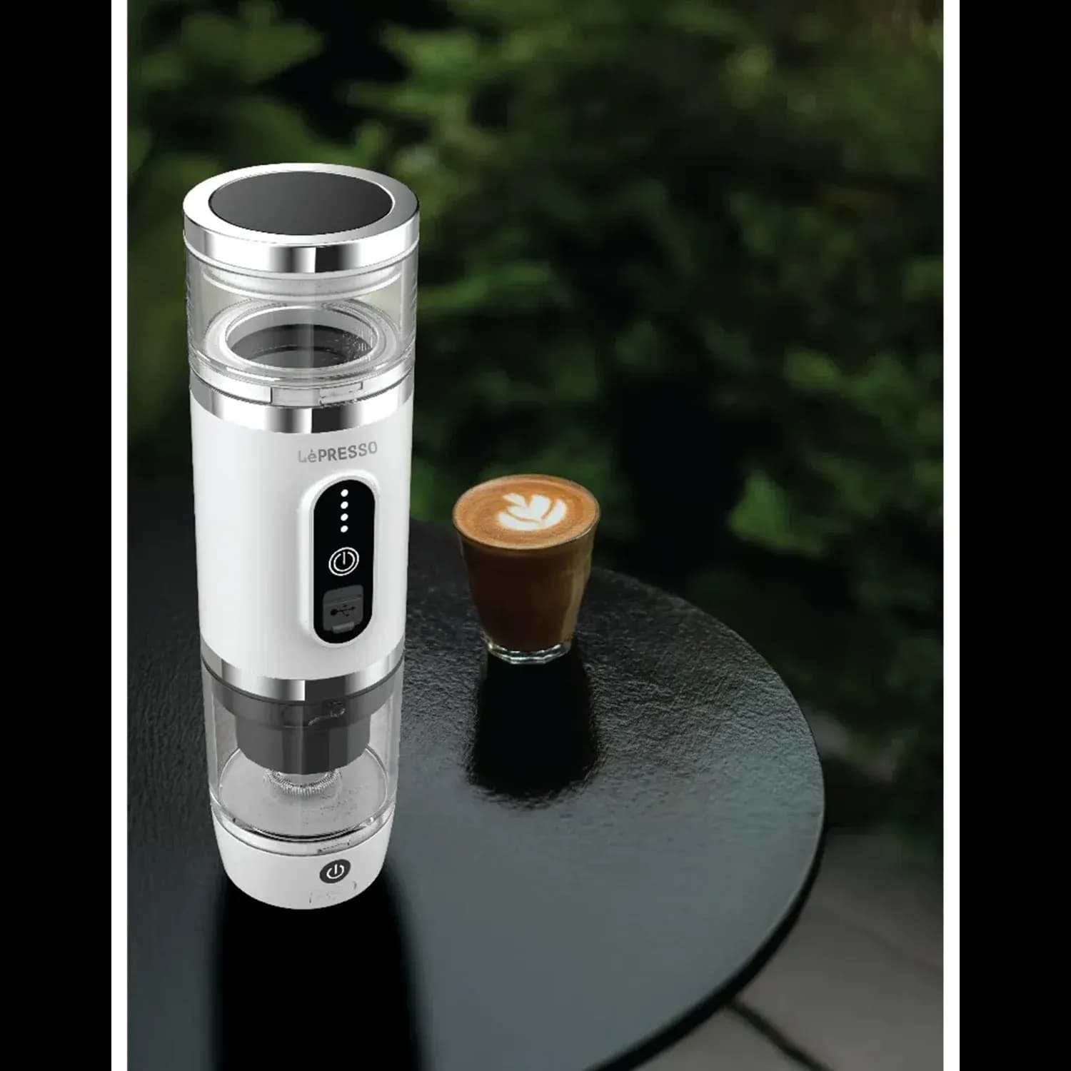 Lepresso Portabrew 4 in 1 Portable Coffee Machine with Milk Frother - White — White 3