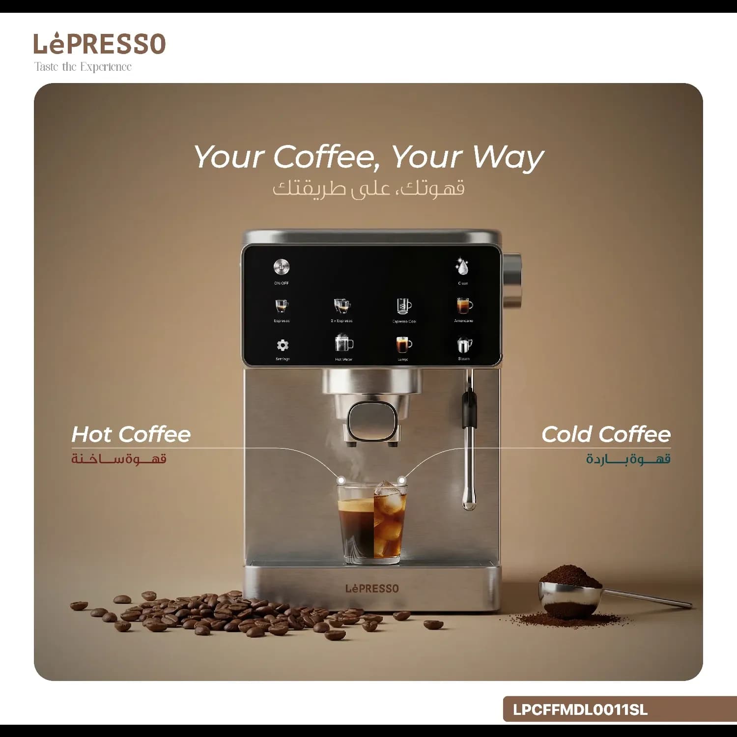 LePresso Espresso Machine - Steam Wand, Silver 2