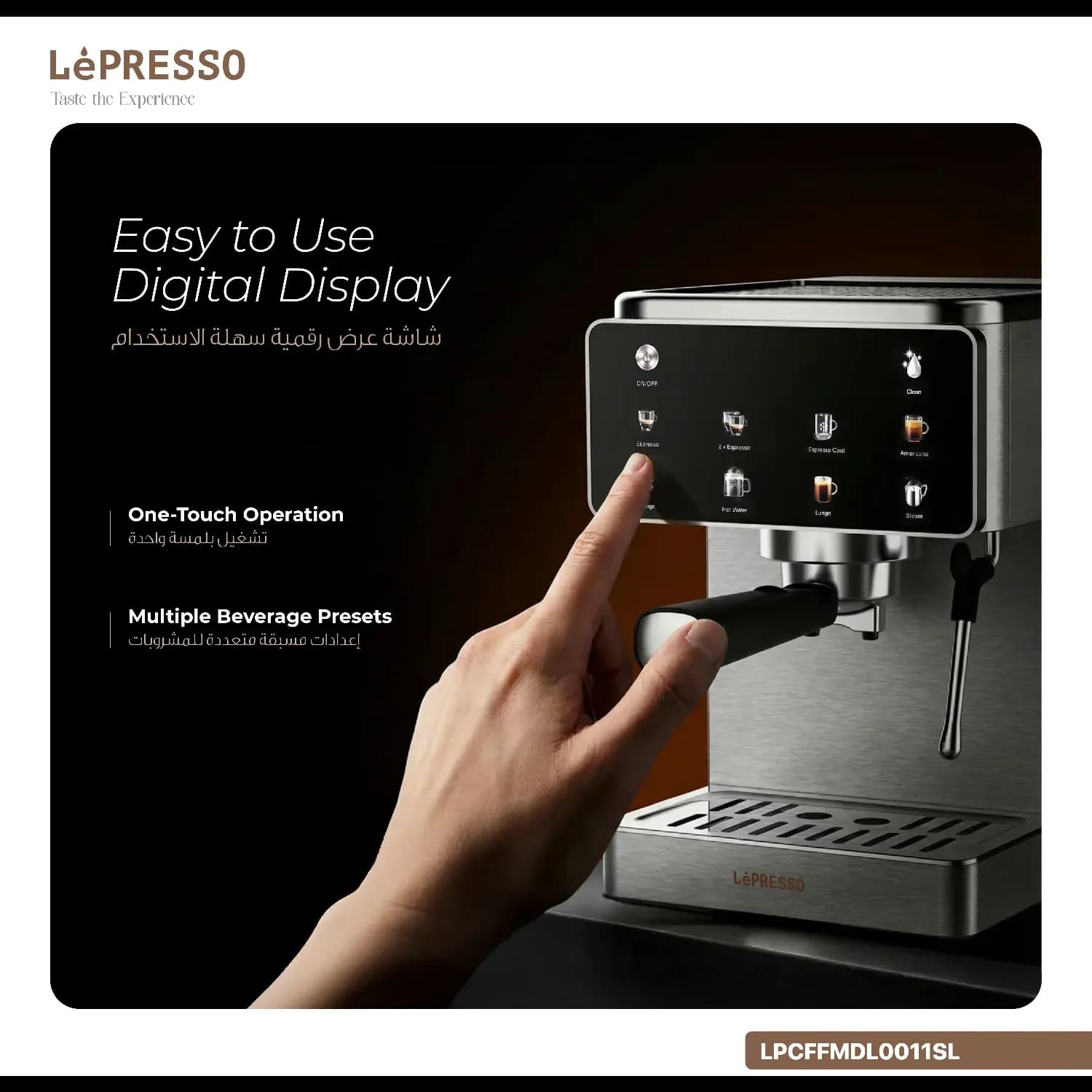 LePresso Espresso Machine - Steam Wand, Silver 3