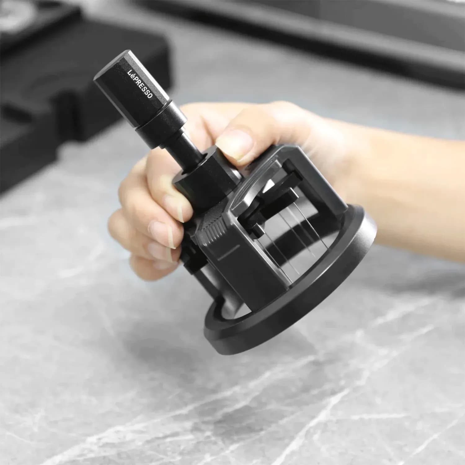 LePresso Coffee Distributor & Tamper Tool LPCFFNDT0081 - 58mm, Black 5