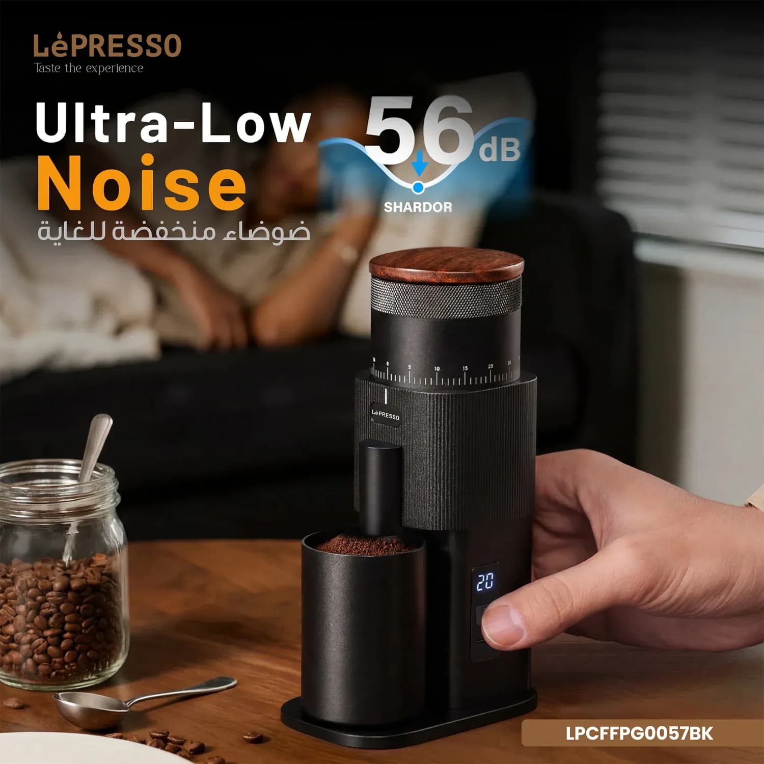 Lepresso Coffee Grinder Pressione - 80 Settings, Black 3