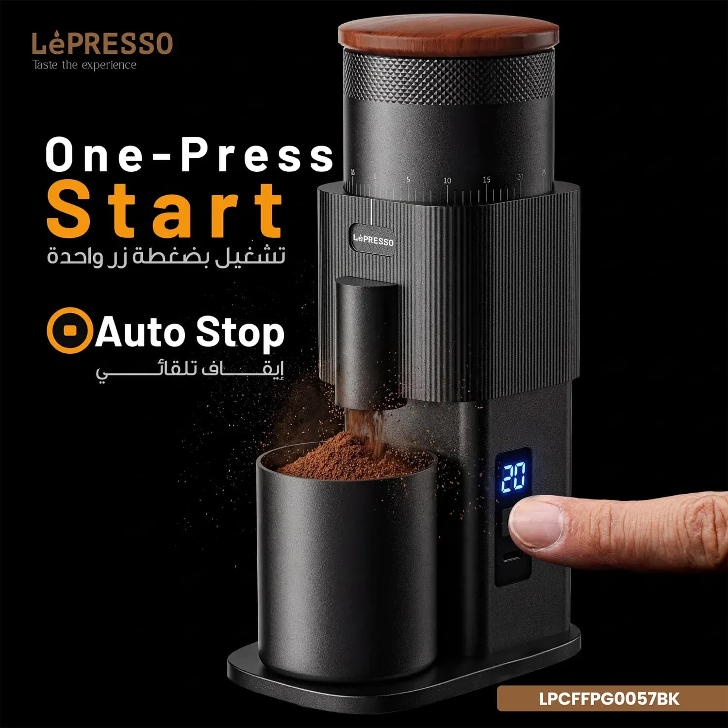 Lepresso Coffee Grinder Pressione - 80 Settings, Black 5