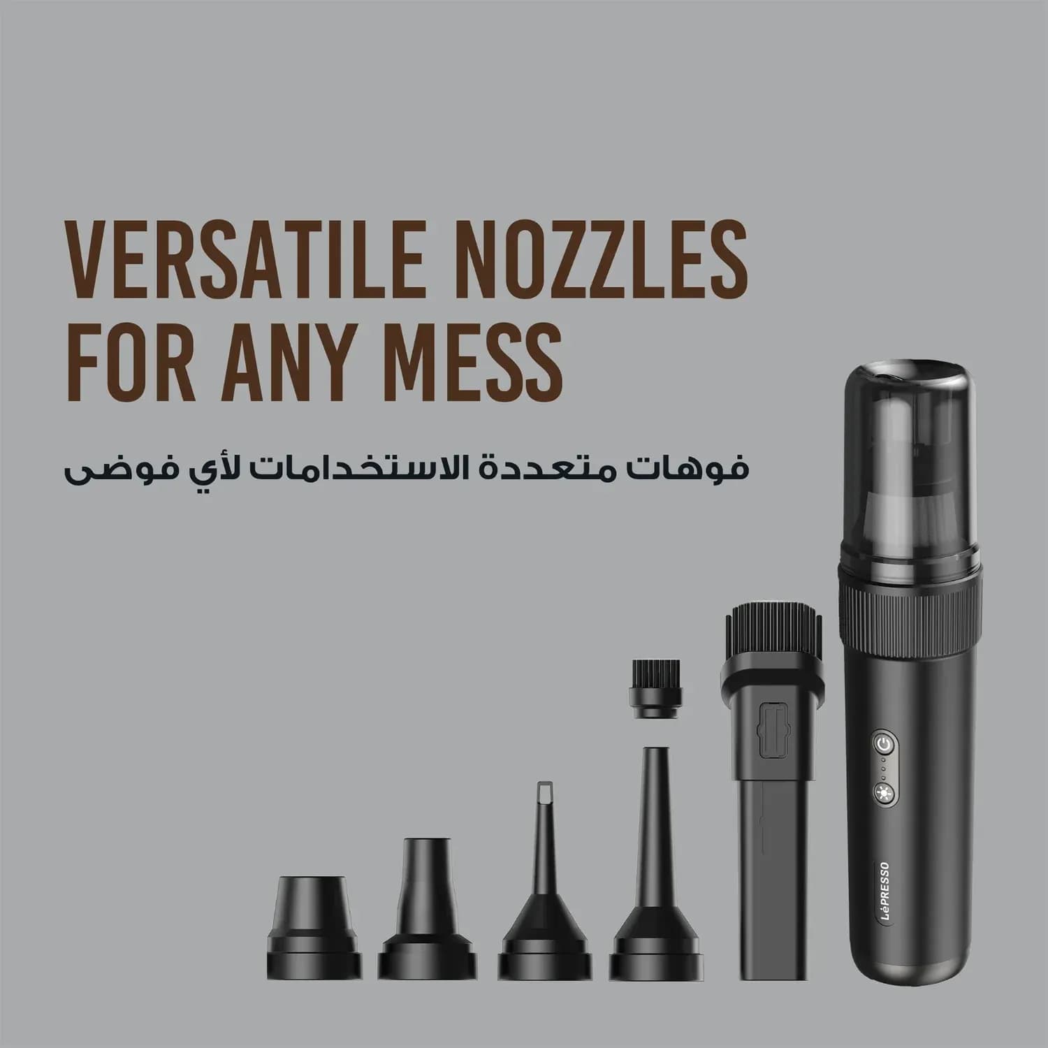 LePresso Portable Vacuum - 15,000Pa Suction, Black 4