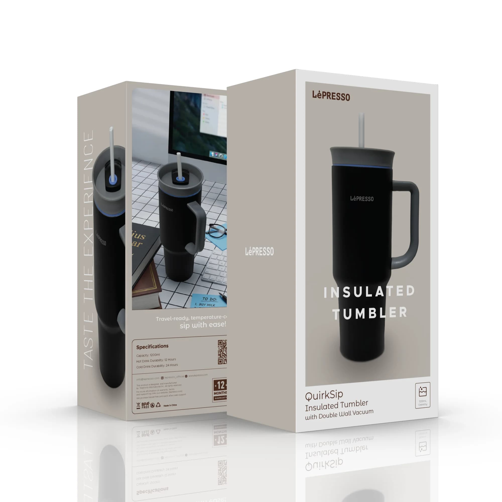 LePresso QuirkSip Insulated Tumbler with Double Wall Vacuum 1 LePresso QuirkSip Insulated Tumbler with Double Wall Vacuum 1
