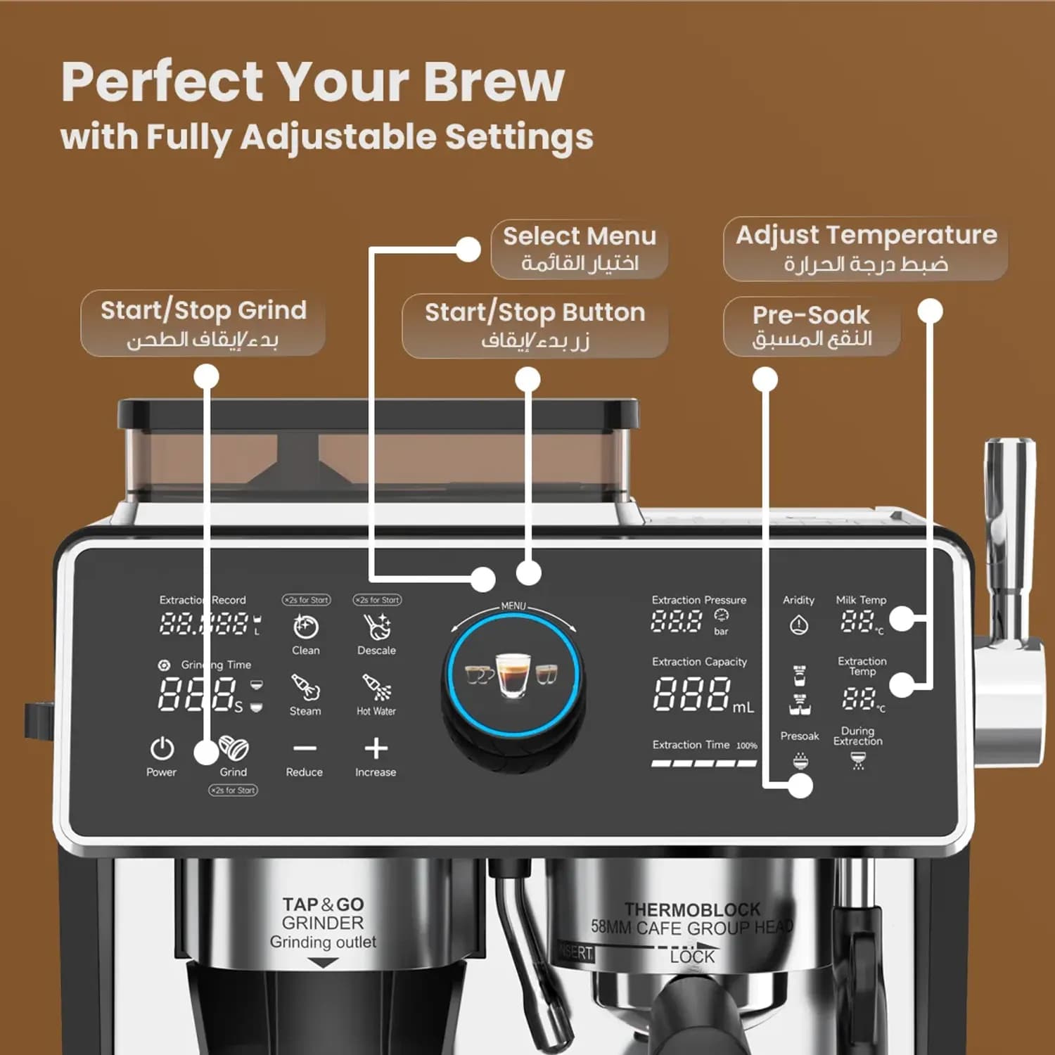 LePresso Coffee Machine - Dual Boiler, Grinder, 20 Bar, Vivente 5