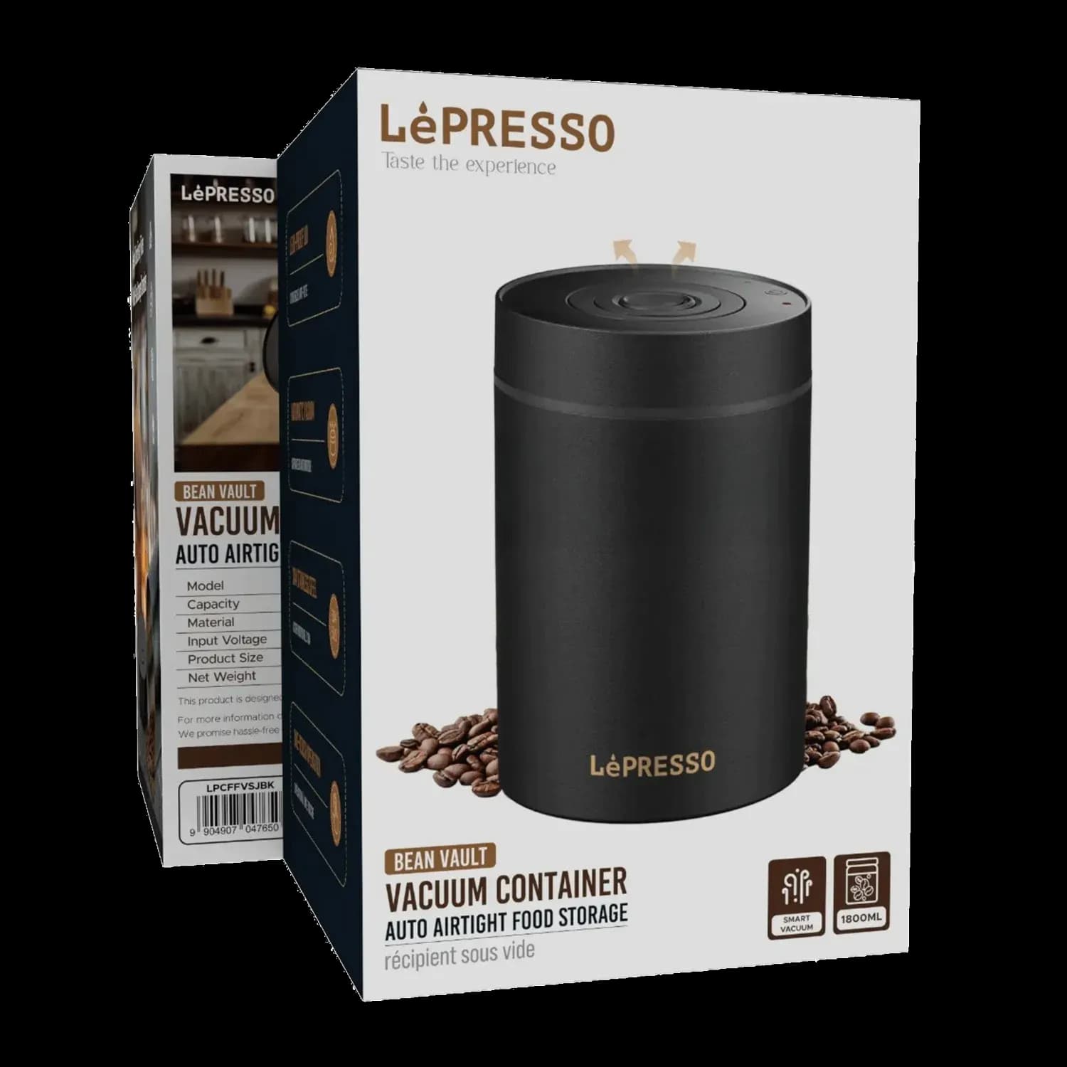 LePresso Smart Vacuum Container - 1.8L, Black 2