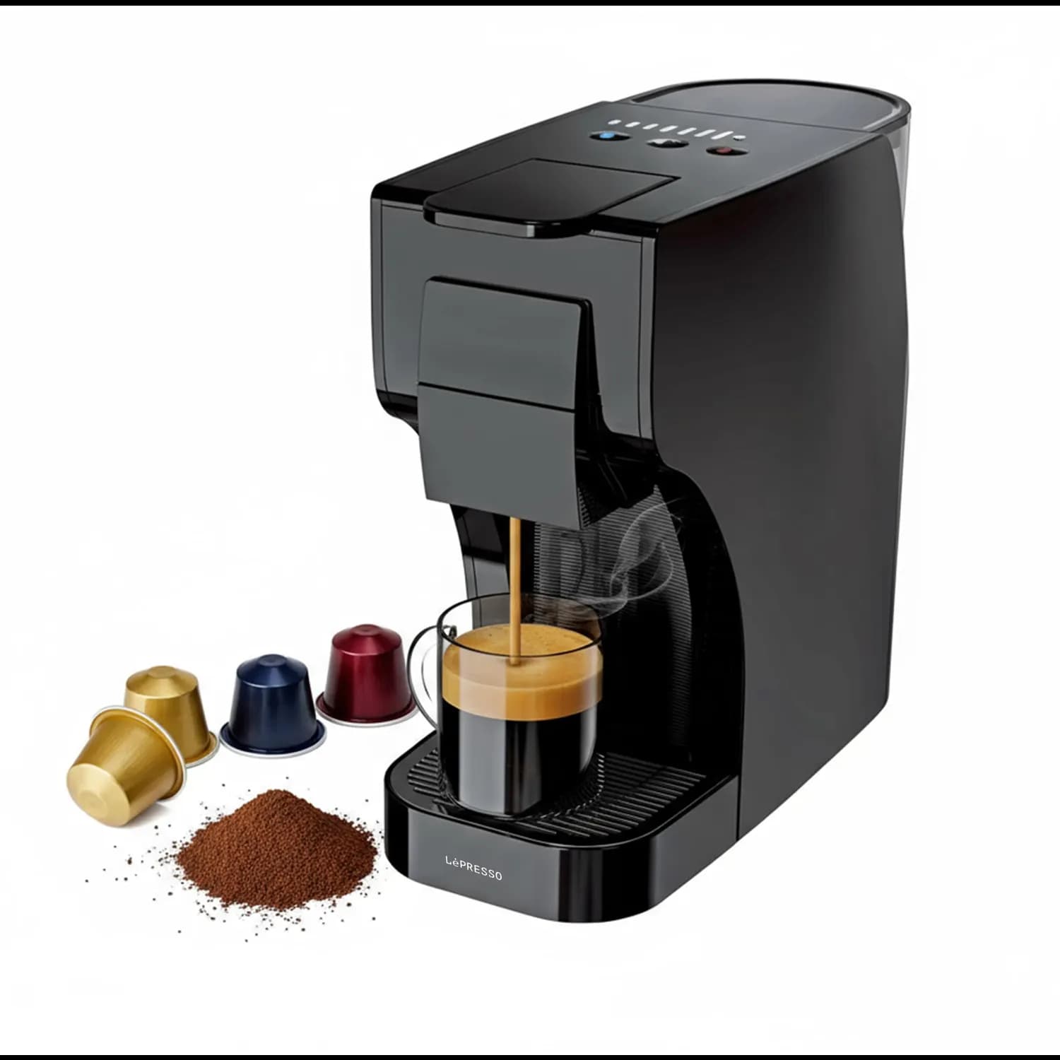 LePresso Coffee Machine - Multi-Capsule, Brown — Black 1 LePresso Coffee Machine - Multi-Capsule, Brown — Black 1