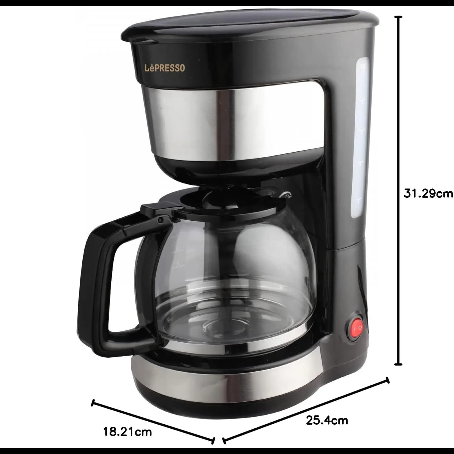 LePresso Drip Coffee Maker - 1.25L Glass Carafe, Black 5
