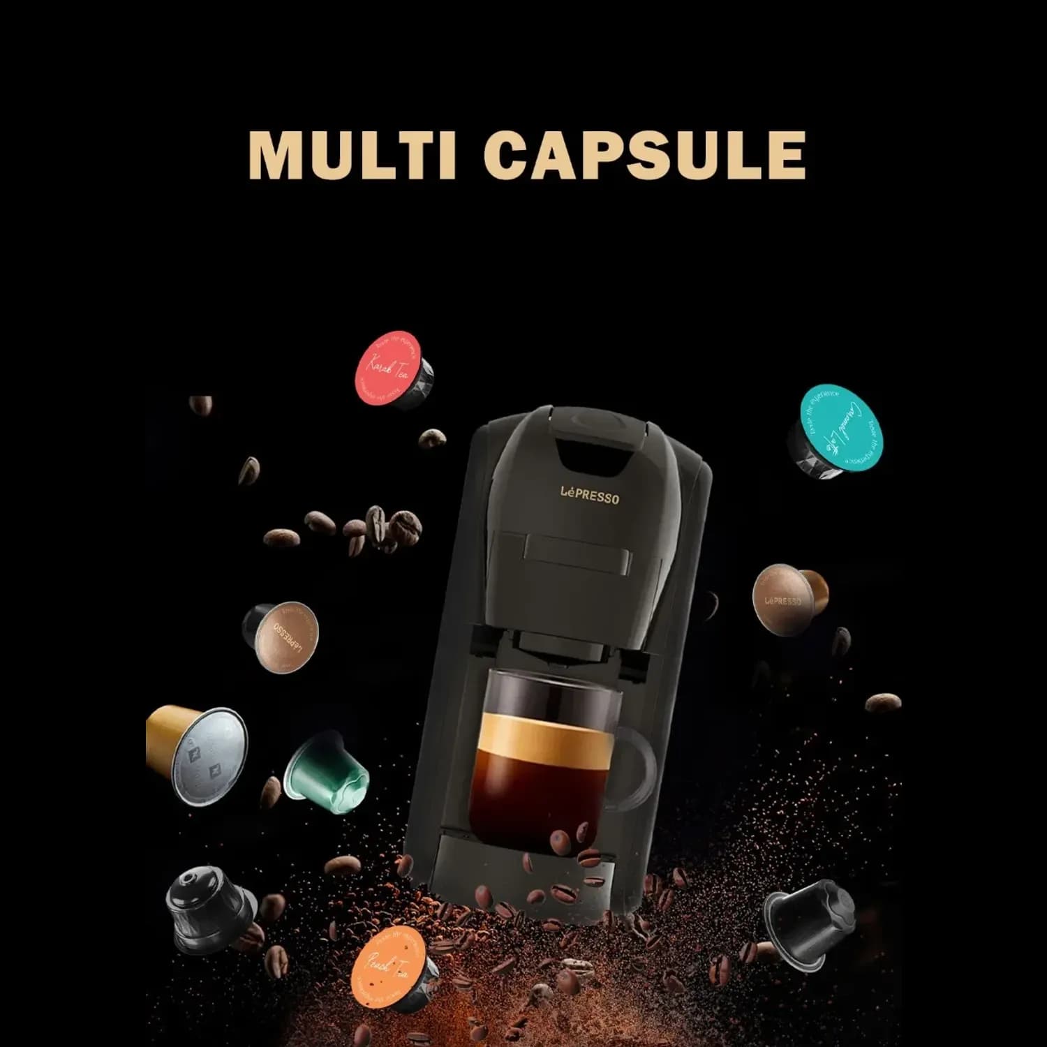 LePresso Coffee Maker LIETO - 3-in-1 Capsule, 19Bar, Black 3