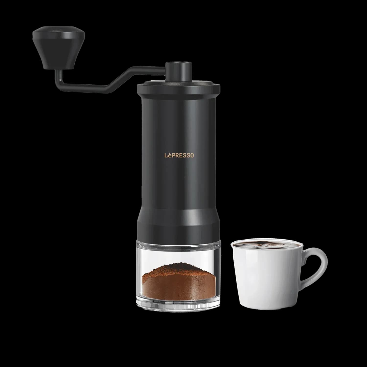 LePresso Burr Grinder - 35g Glass Container, Black 1 LePresso Burr Grinder - 35g Glass Container, Black 1
