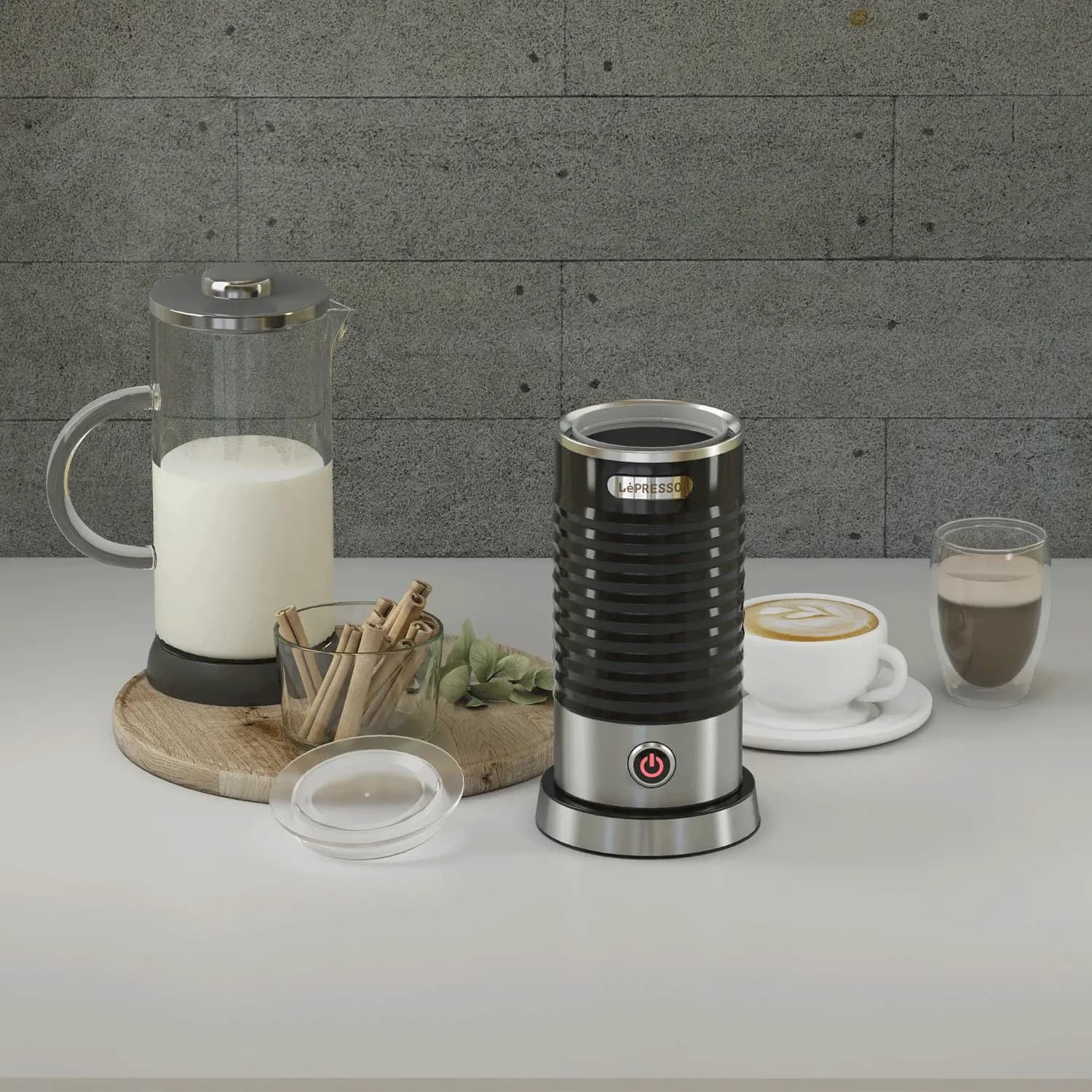 LePresso Milk Frother - Hot & Cold, 100mL, Black 2