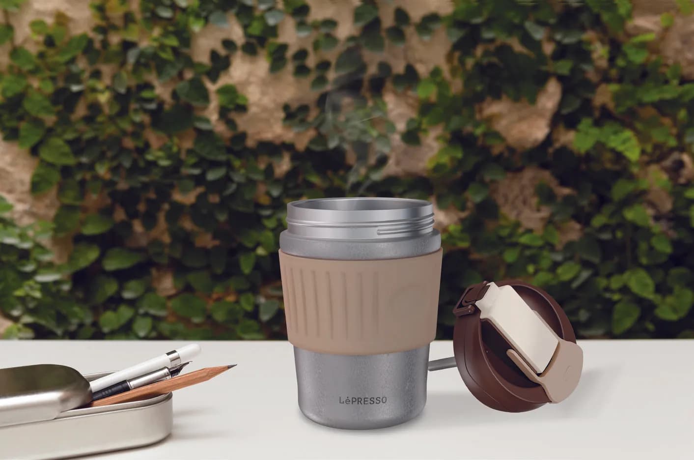 Lepresso Morningscape Tumbler Mug Dual Sip - Grey 3